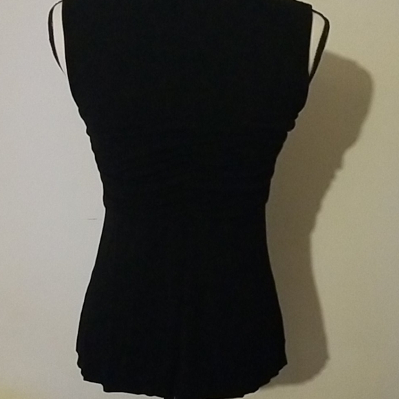 Robert Rodriguez black ruched blue beaded top M - Picture 4 of 5